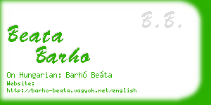beata barho business card