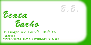 beata barho business card